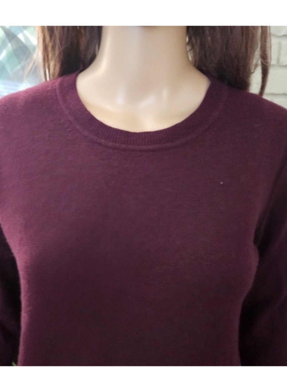 Banana republic merino wool Crewneck Women's Sweater top Burgundy size small - Picture 2 of 12